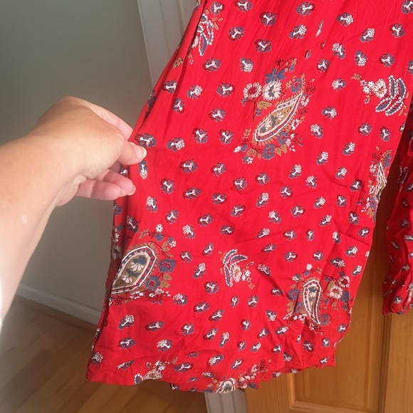 Red Paisley Palazzo Pants - Picture 3 of 8